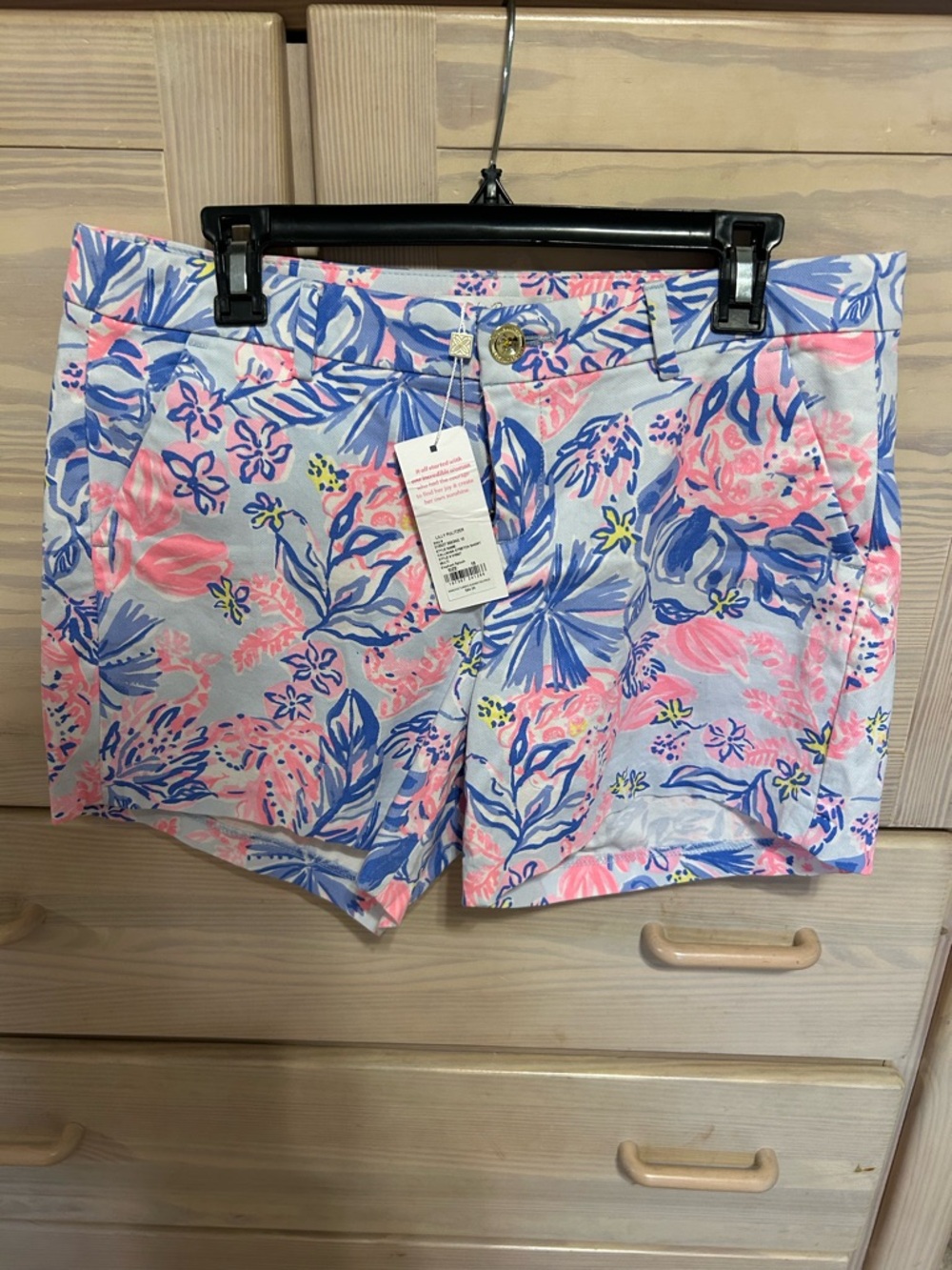 Lilly Pulitzer Women's Floral Print Cotton Shorts - Pink & Blue